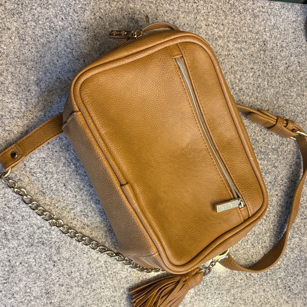 Itzy Ritzy Tan Crossbody Bag with Tassel - Picture 5 of 6